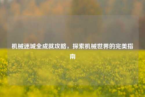 机械迷城全成就攻略,探索机械世界的完美指南
